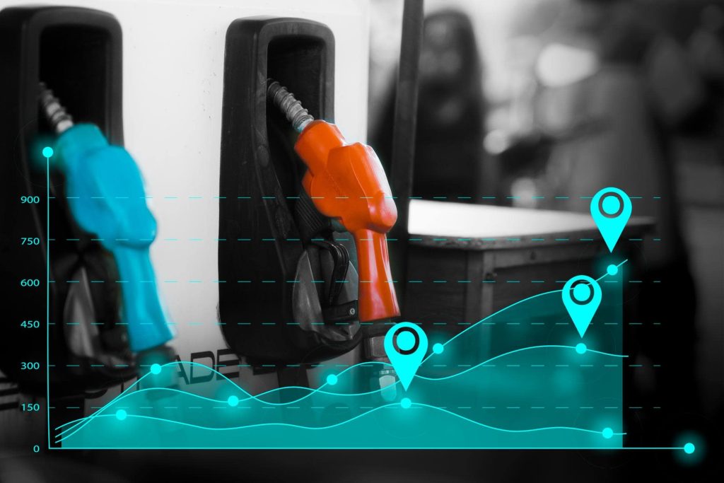 grafico esplicativo dei consumi di carburante della flotta: uno dei dati raccolti dal sistema di monitoraggio dei veicoli aziendali
